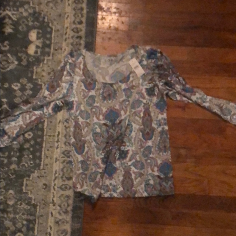 NWT loft floral long sleeve shirt